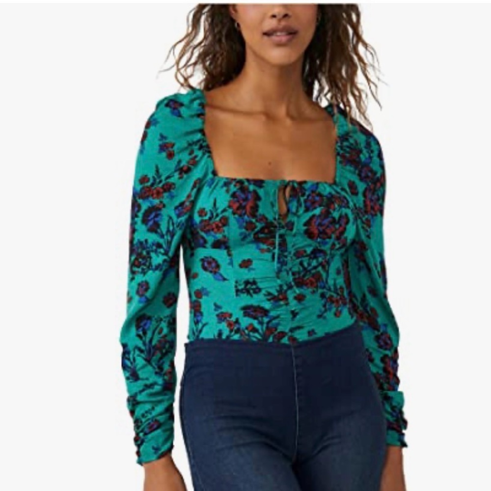 Free People Hilary Printed Top. NWOT